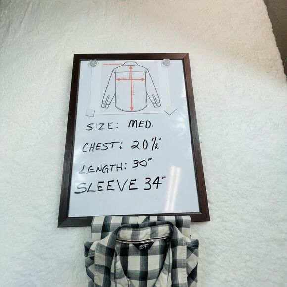 Arizona Jeans Black & White Plaid Denim Shirt Black Snaps Mens Sz M Westerncore - Picture 3 of 13